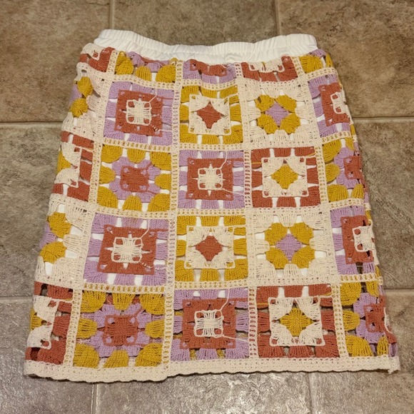 Hayden Girls Other - Hayden Girls‎ Crochet Granny Square Skirt Multicolor Boho Festival GY5946VM L